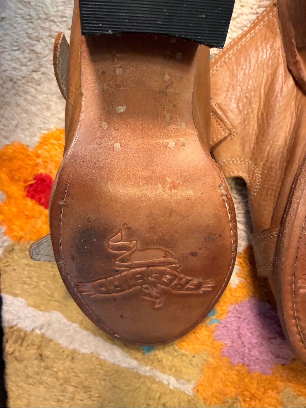 Women’s Tan Leather Buckle Slide Heeled Sandals - Picture 6 of 12